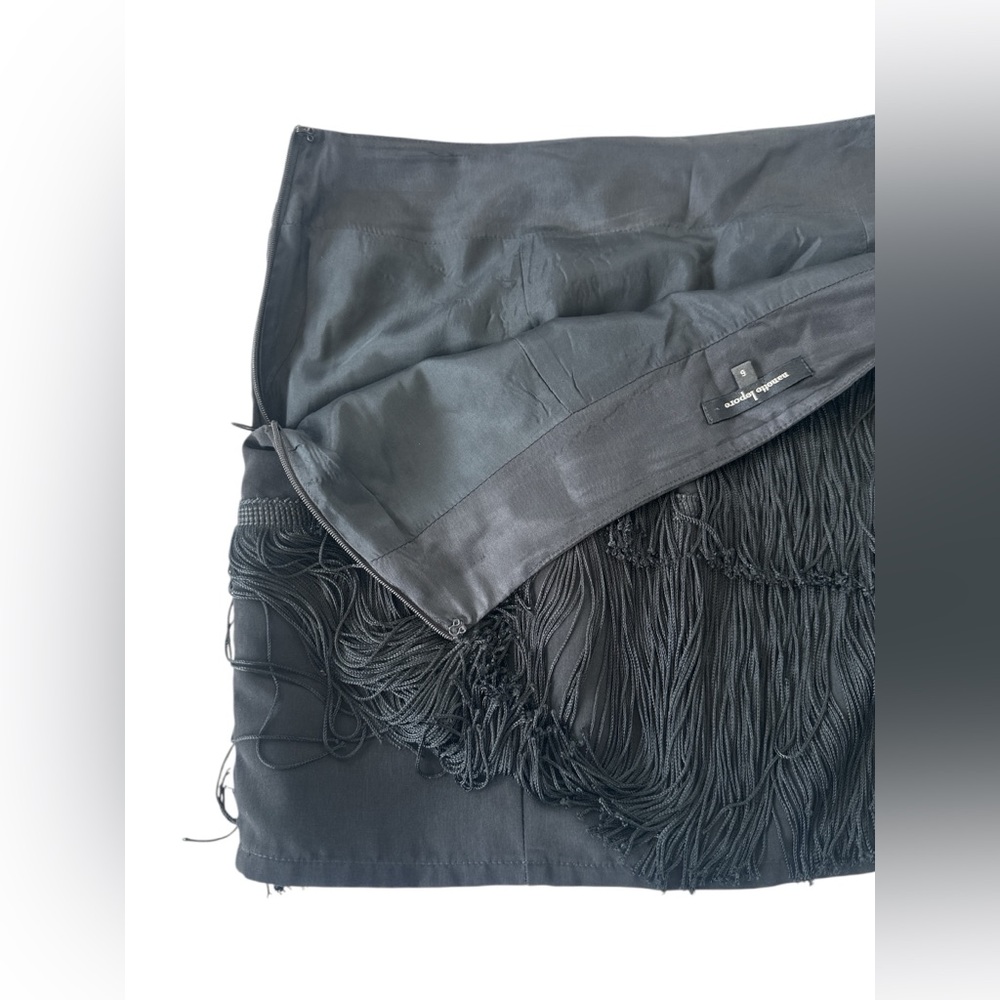 Vintage Nanette Lepore black fringe mini skirt - Picture 8 of 10